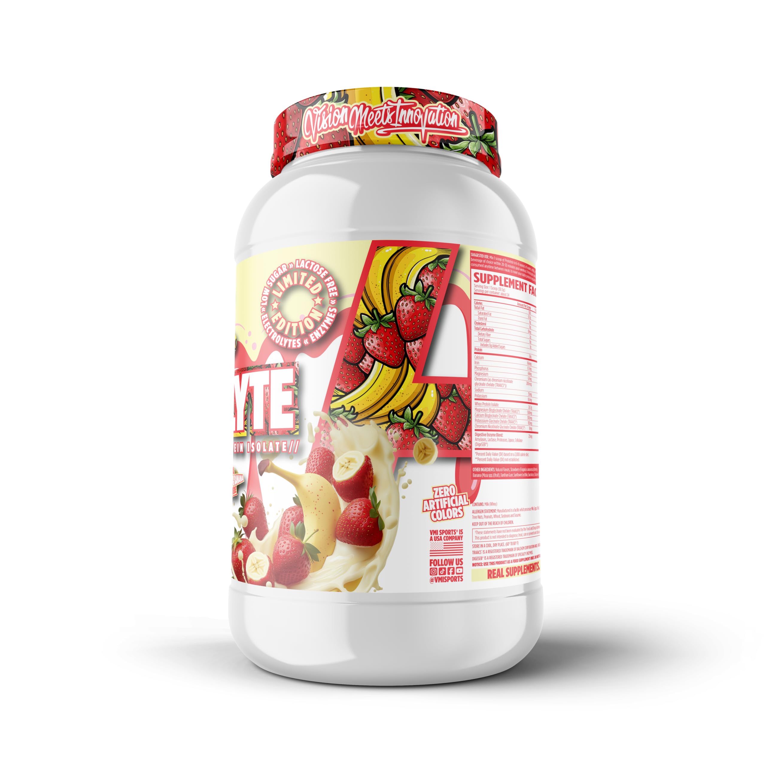 Protolyte powder poured into shaker for post-workout recovery.