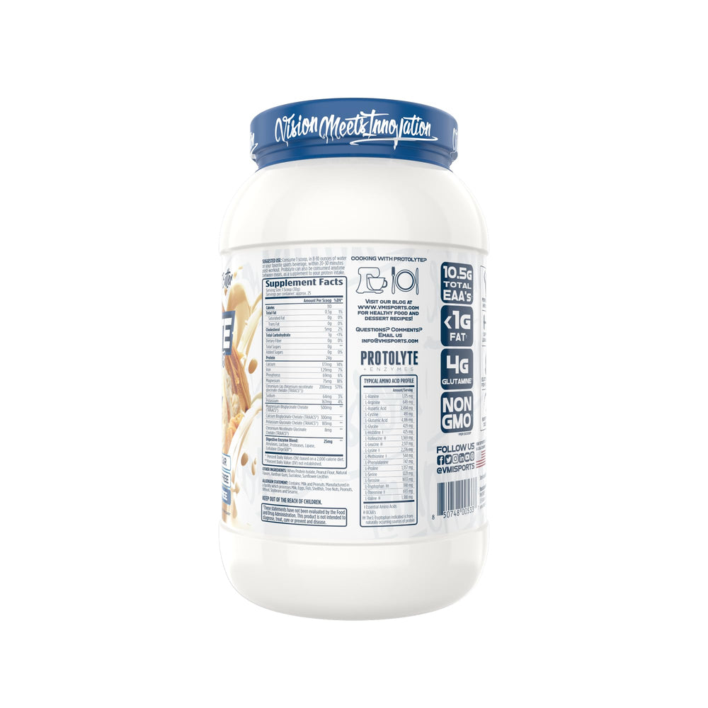 Nutrition label close-up emphasizes protein and BCAA content per serving.