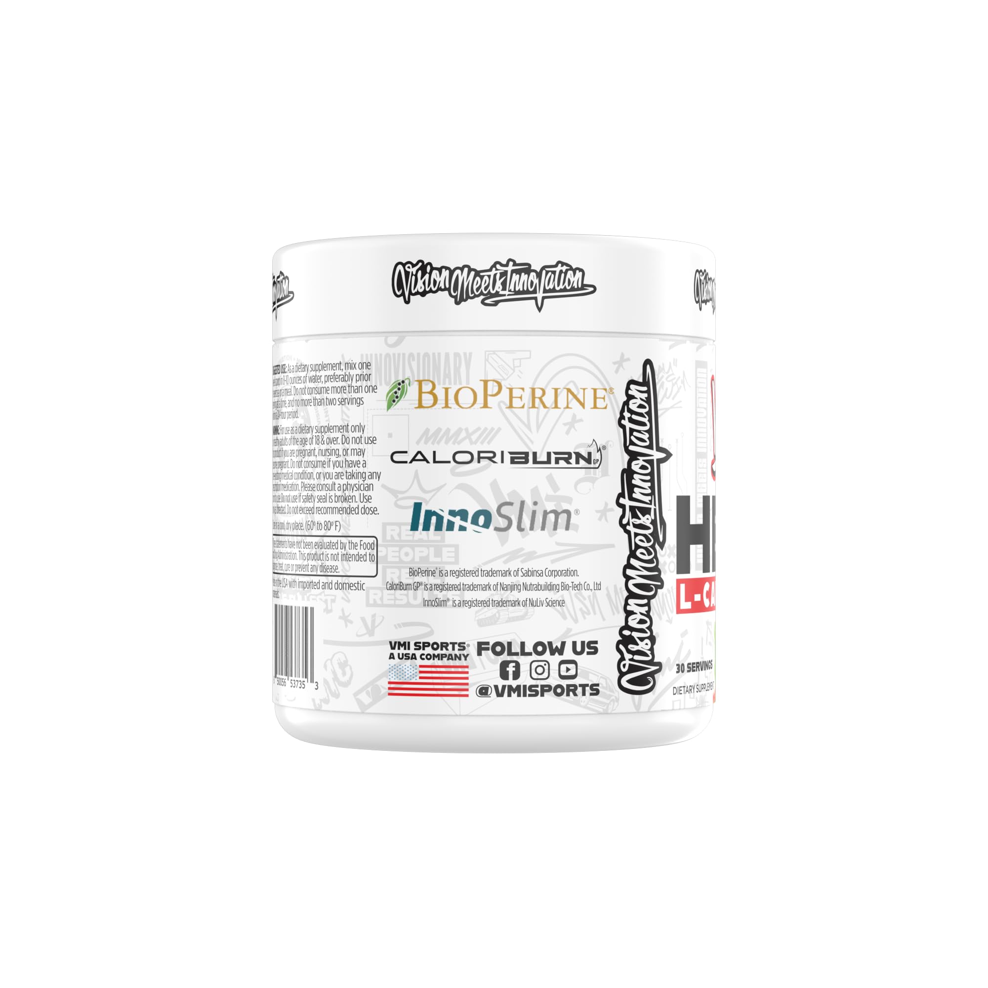 VMI Heat L-Carnitine label closeup highlights ingredients and potential metabolism support