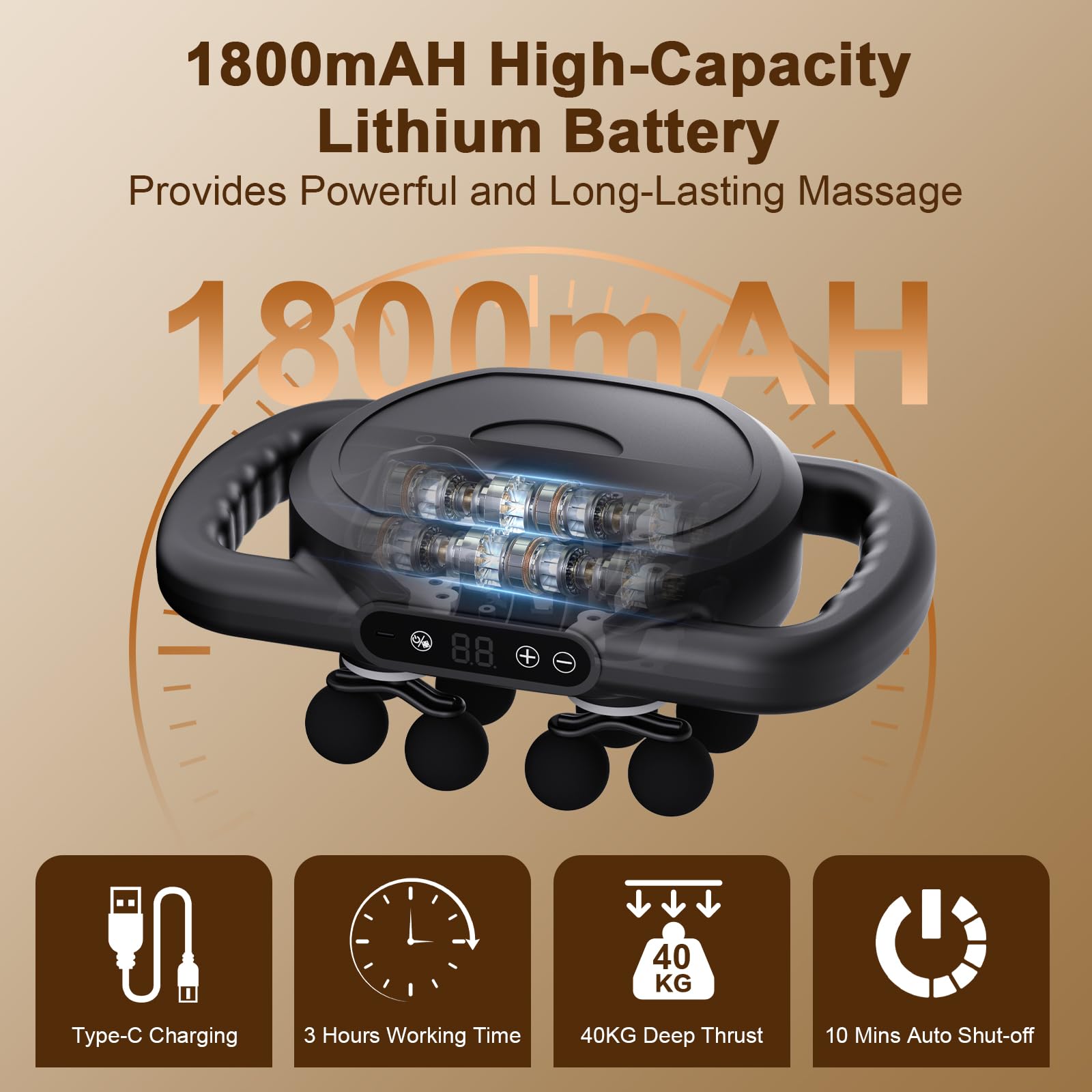 Vnina six detachable tips for large and small muscle areas