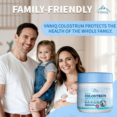 VNNIQ colostrum powder stirred into warm cereal; simple morning ritual with immune potential.
