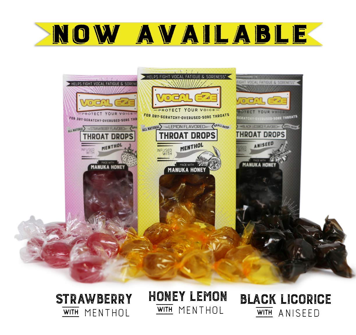 Vocal Eze Ingredients label displays all-natural, USA-made formula for health-conscious singers.