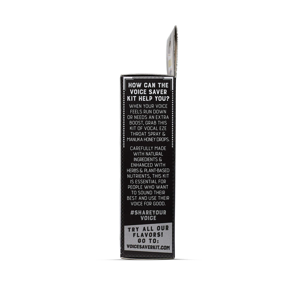 Vocal Eze Manuka Honey Drops Aniseed close-up emphasizing soothing sweetness for sore throats.