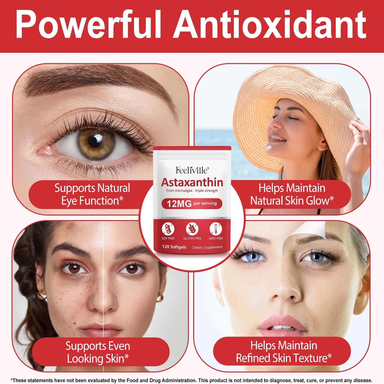 VOFANK Astaxanthin algae source origin label for natural sourcing.