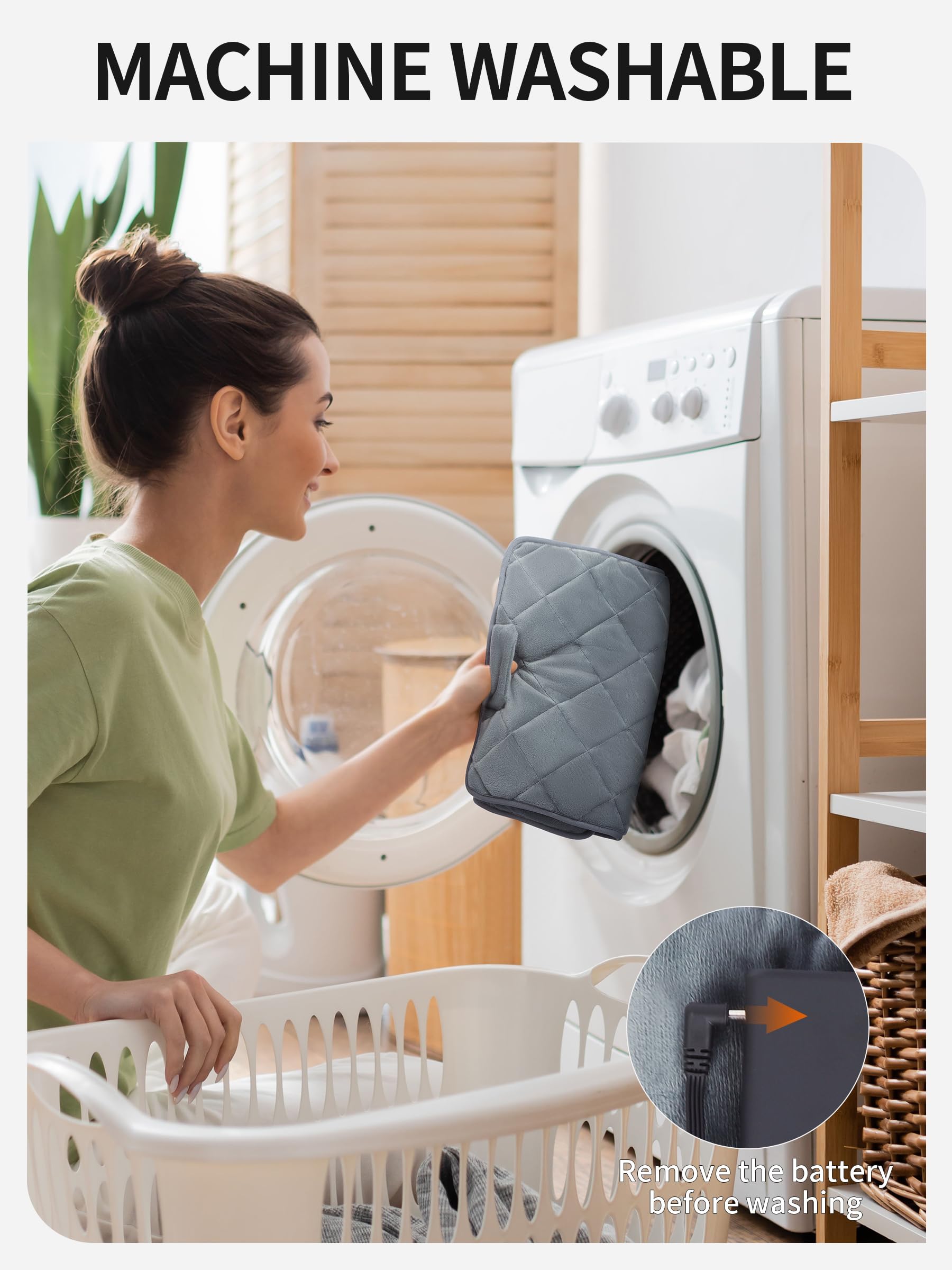 Vofuoti 10000mAh battery powers hours of cordless warmth.