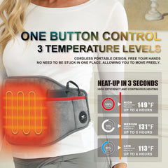 Vofuoti heating pad strap extended for secure wear during activity.