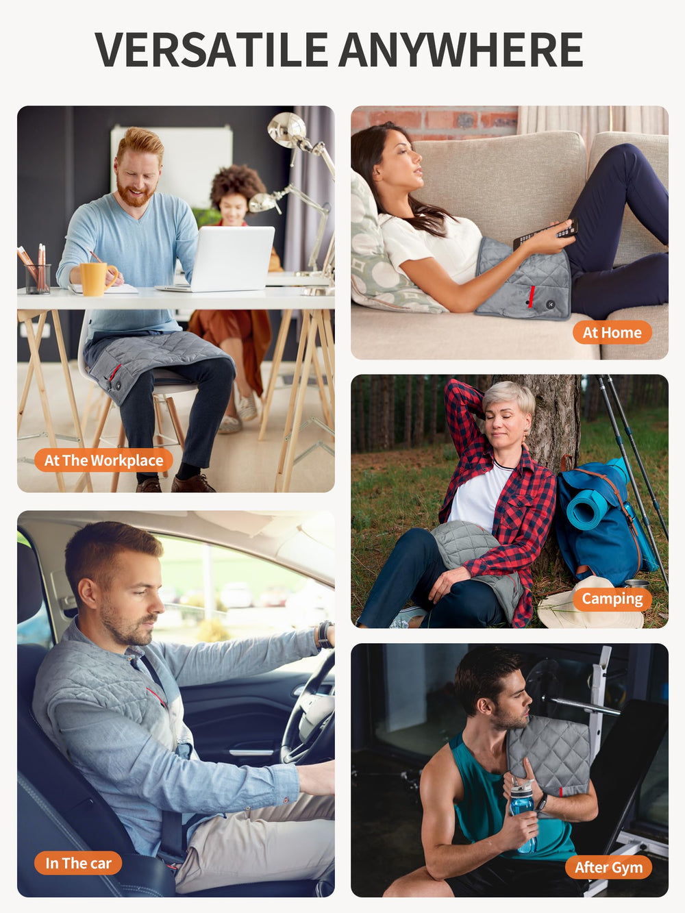 Vofuoti electric pad supports back, neck, shoulders for versatile relief.