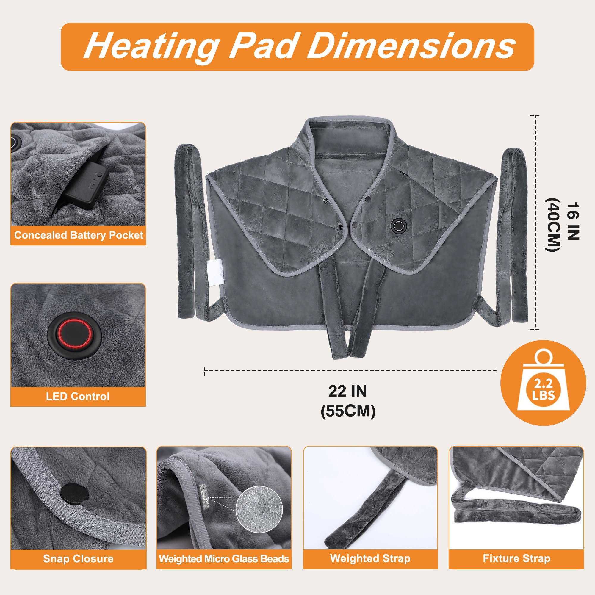 Vofuoti heating pad 4 zones emphasizes comprehensive body coverage.
