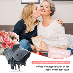 Vofuoti heating pad safety features illustrate secure use and auto temperature adjustments.