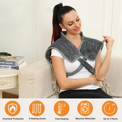 Vofuoti portable heating pad shoulders showcases broad coverage for shoulder relief.