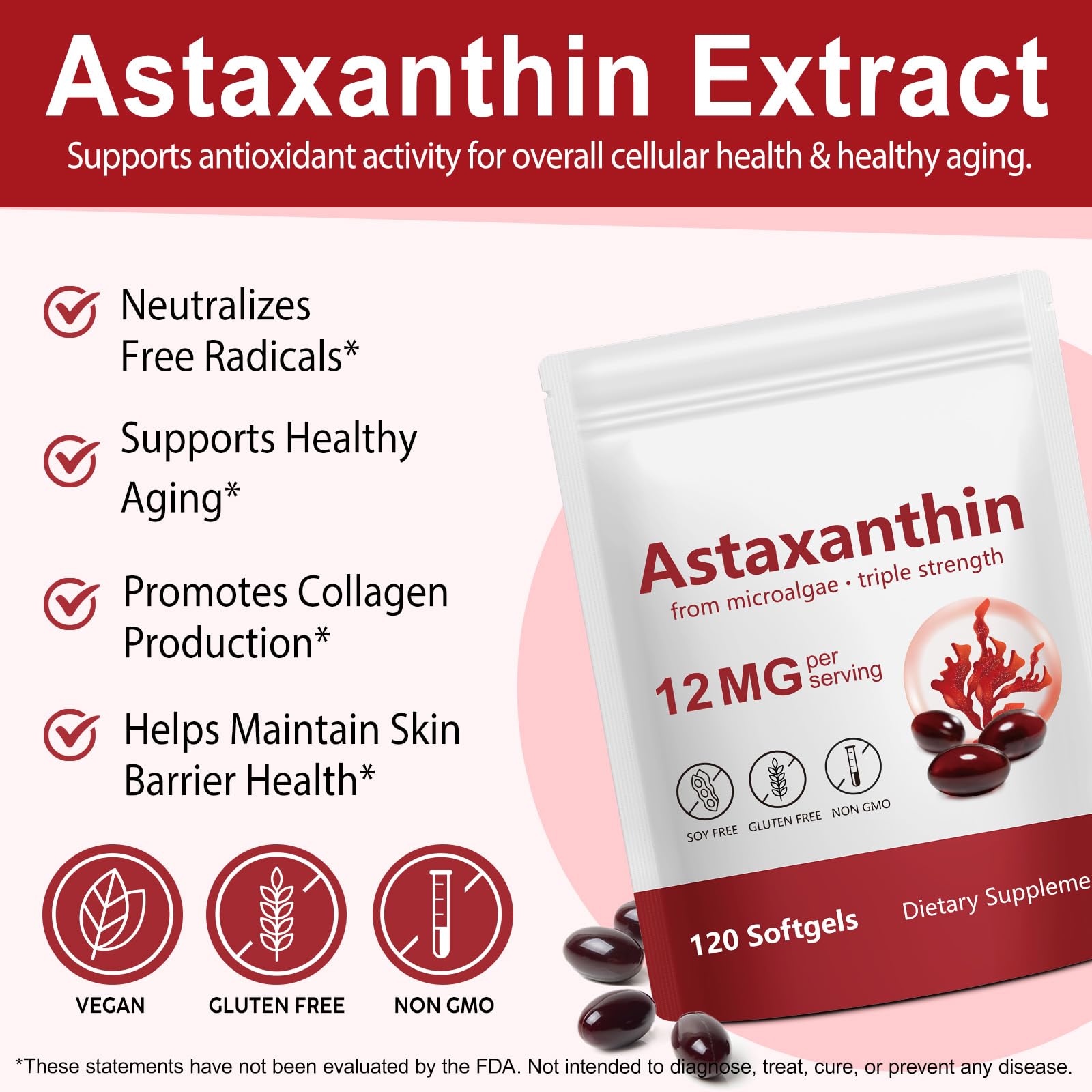 VOGSIG microalgae-derived astaxanthin source; clean, natural antioxidant option.
