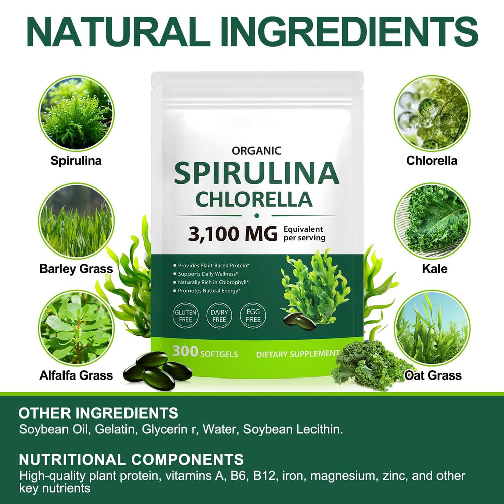 VOGSIG Spirulina Chlorella immune support in a clear capsule context.