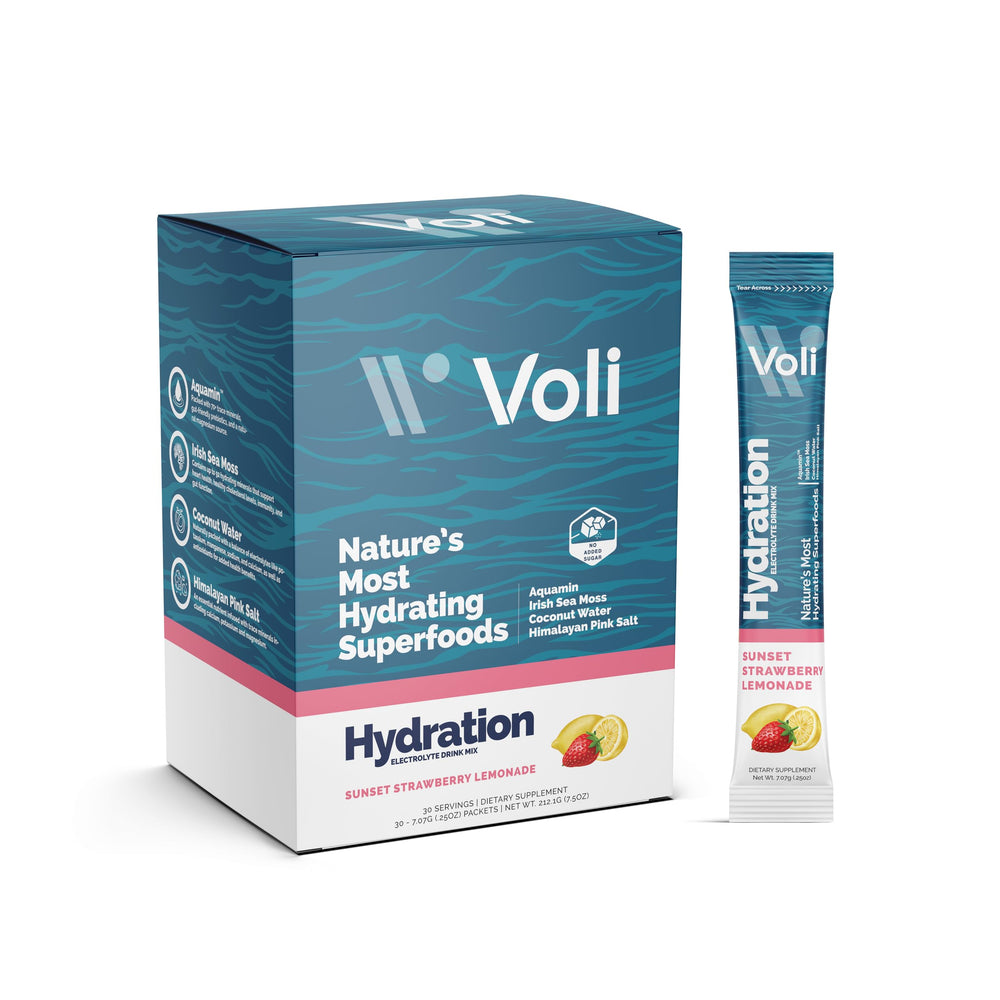 Voli Electrolytes packaging front view highlighting no added sugar