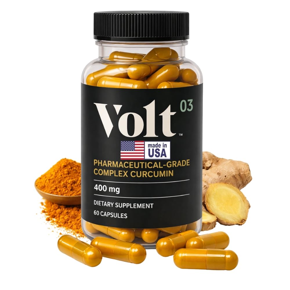 Volt03 turmeric capsules bottle for daily joint support and immune health.