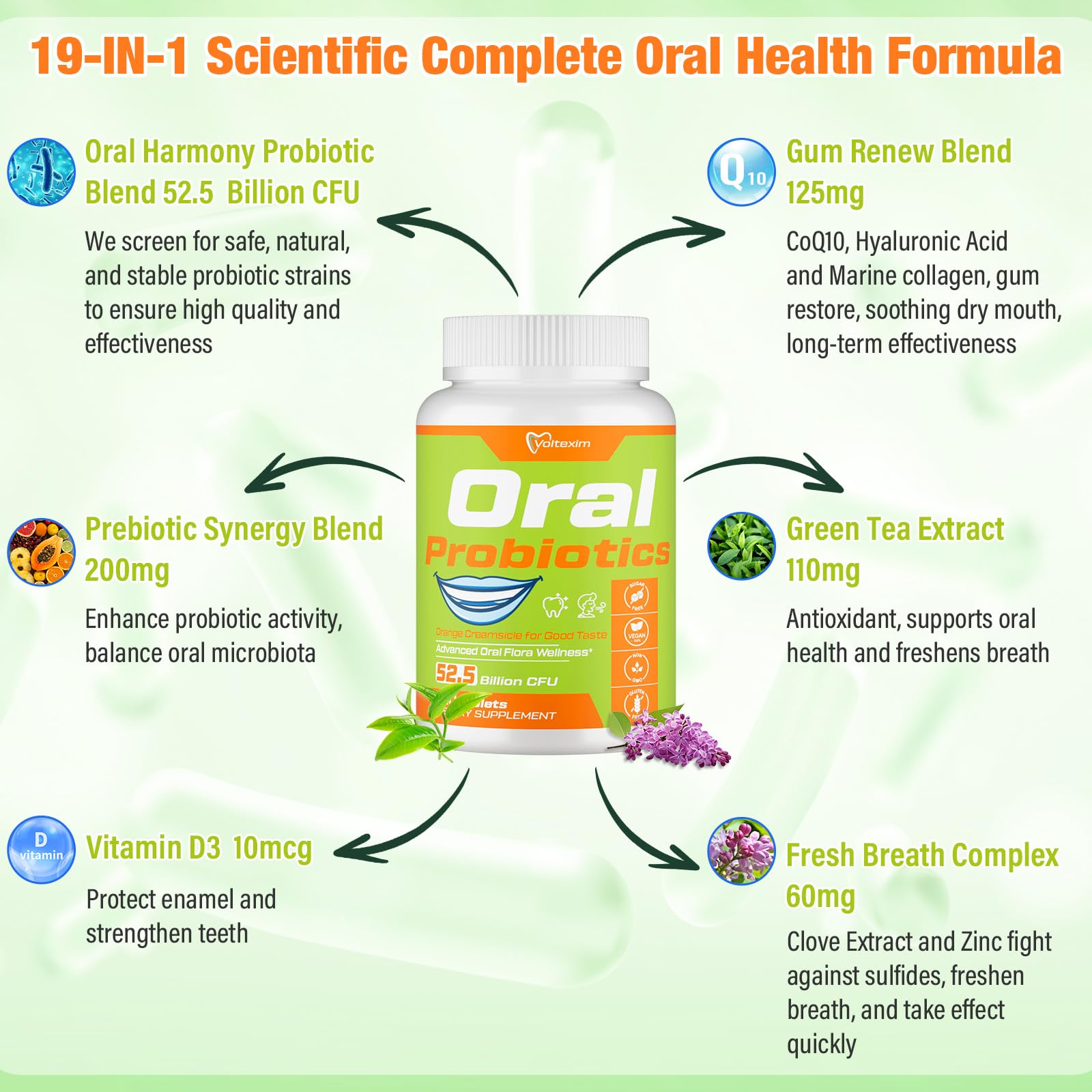 Voltexim fresh breath tablets ready for daily use.