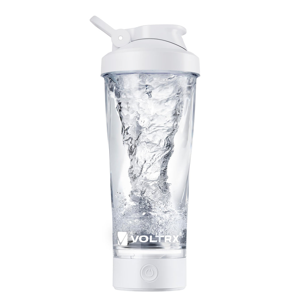 VOLTRX Premium Electric Shaker Bottle with lid closed for on the go shakes