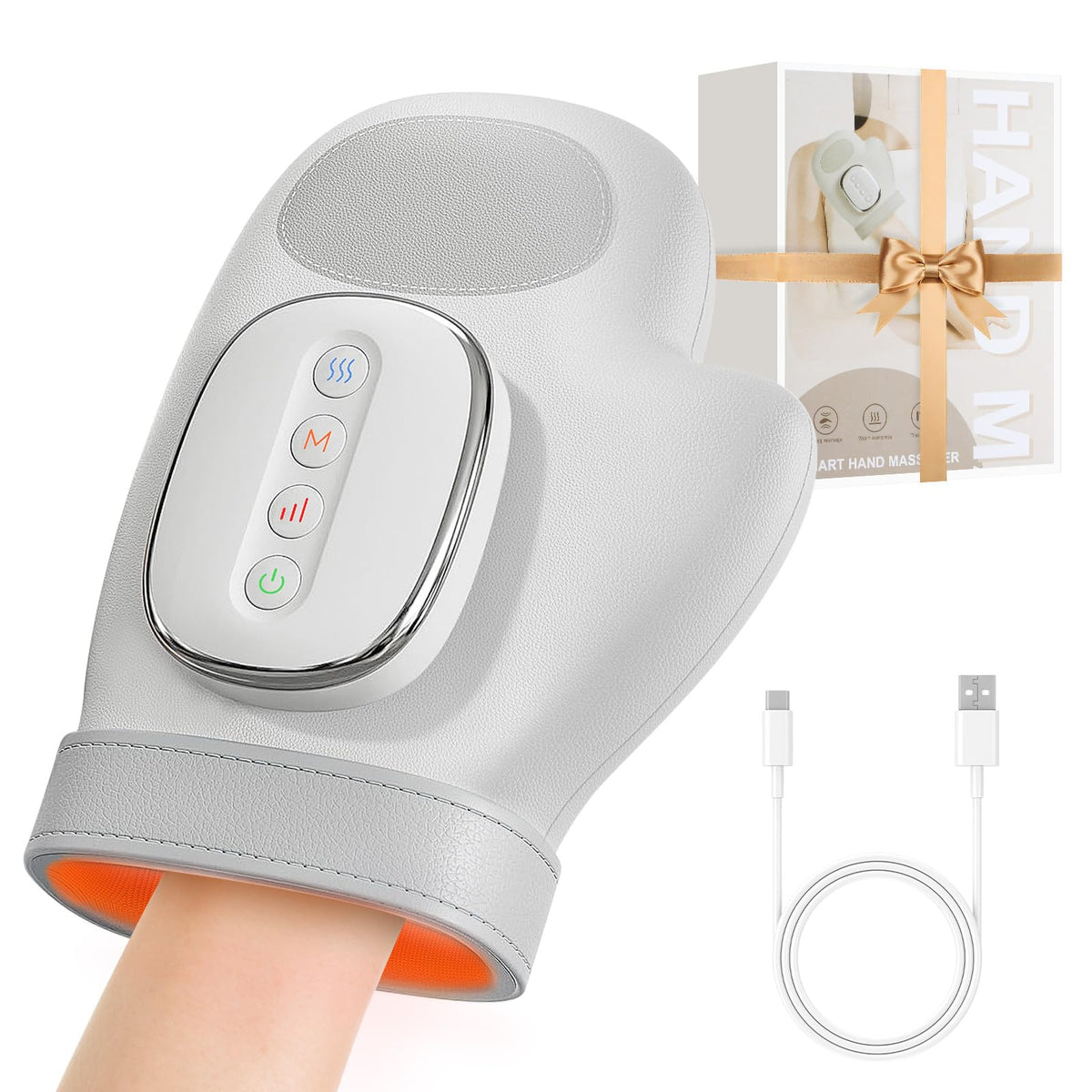 Voluart Hand Massager front view showing compact device ready for quick relief