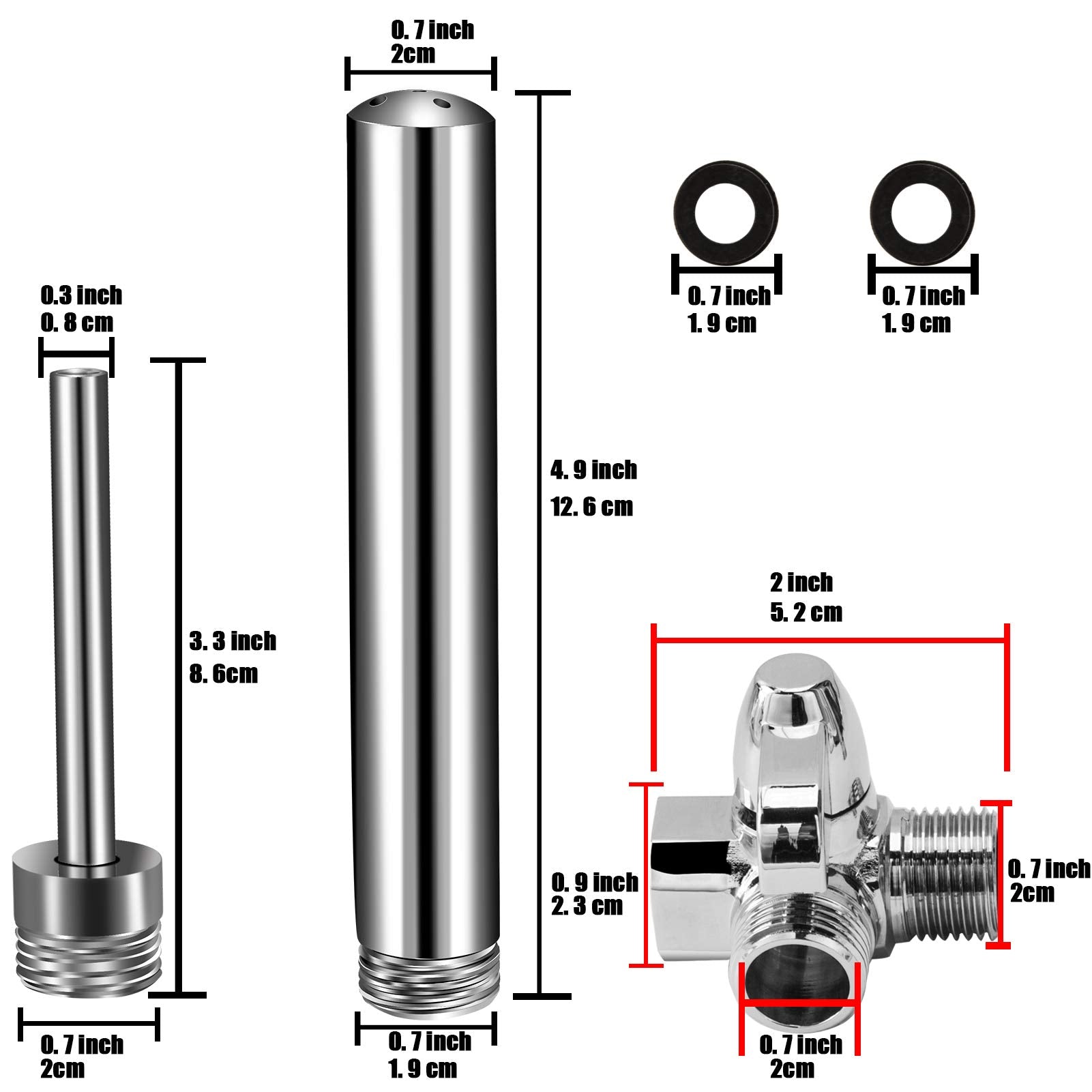 VONDERSO narrow 3.5-inch nozzle for precise water contact and gentler feel.