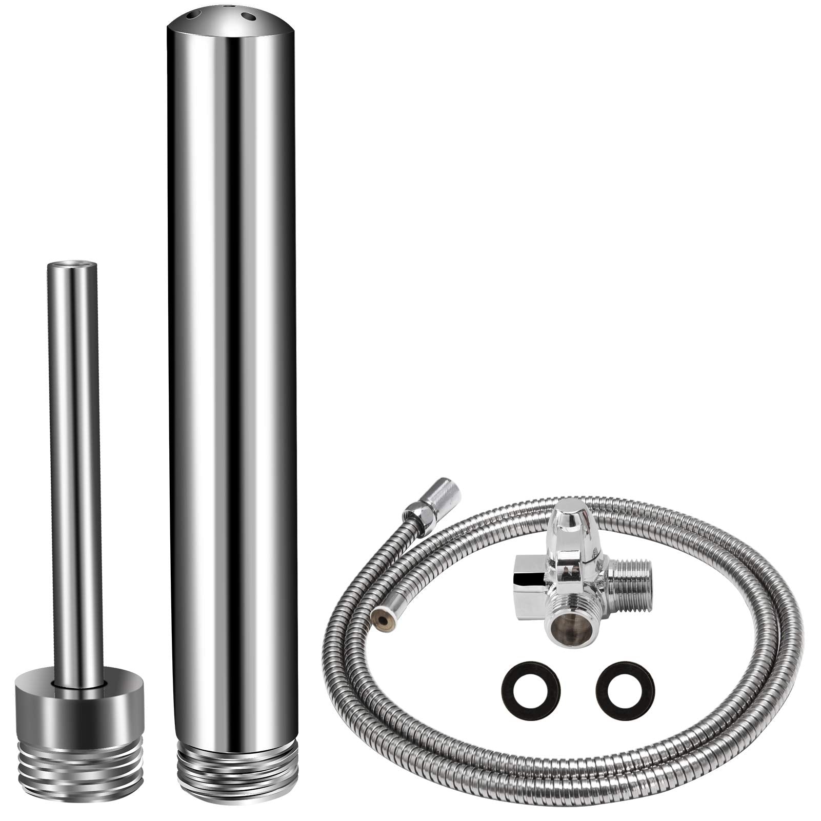 VONDERSO 6-foot stainless steel shower tube for flexible cleansing sessions.