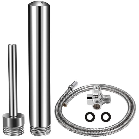 VONDERSO 6-foot stainless steel shower tube for flexible cleansing sessions.