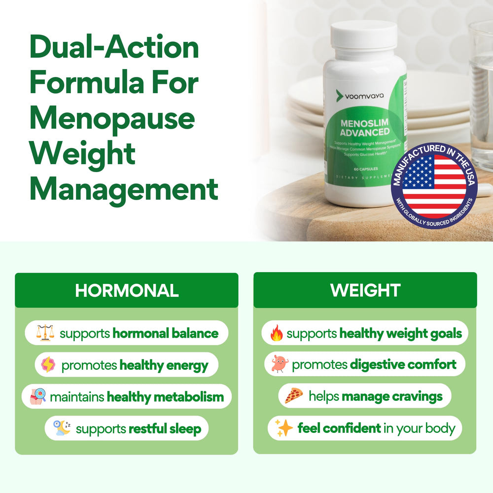 VoomVaya MenoSlim supports cravings control as part of a balanced routine.