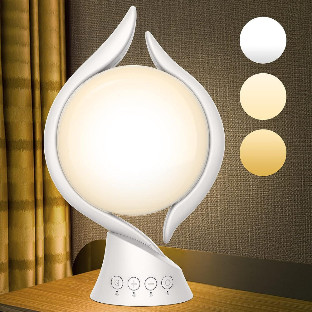 Voraiya light therapy lamp on a desk delivering bright daylight illumination
