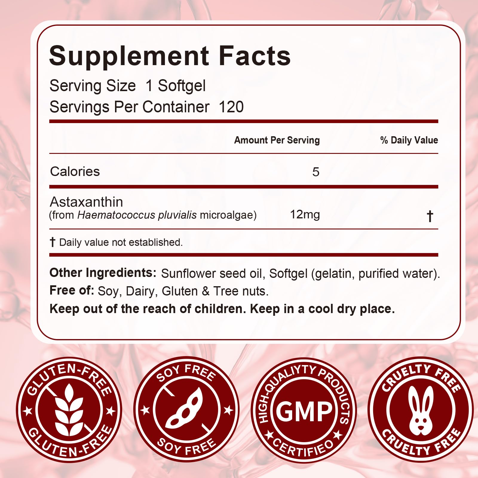 Vortexonix Astaxanthin capsules with a clinical backdrop implying premium formulation.