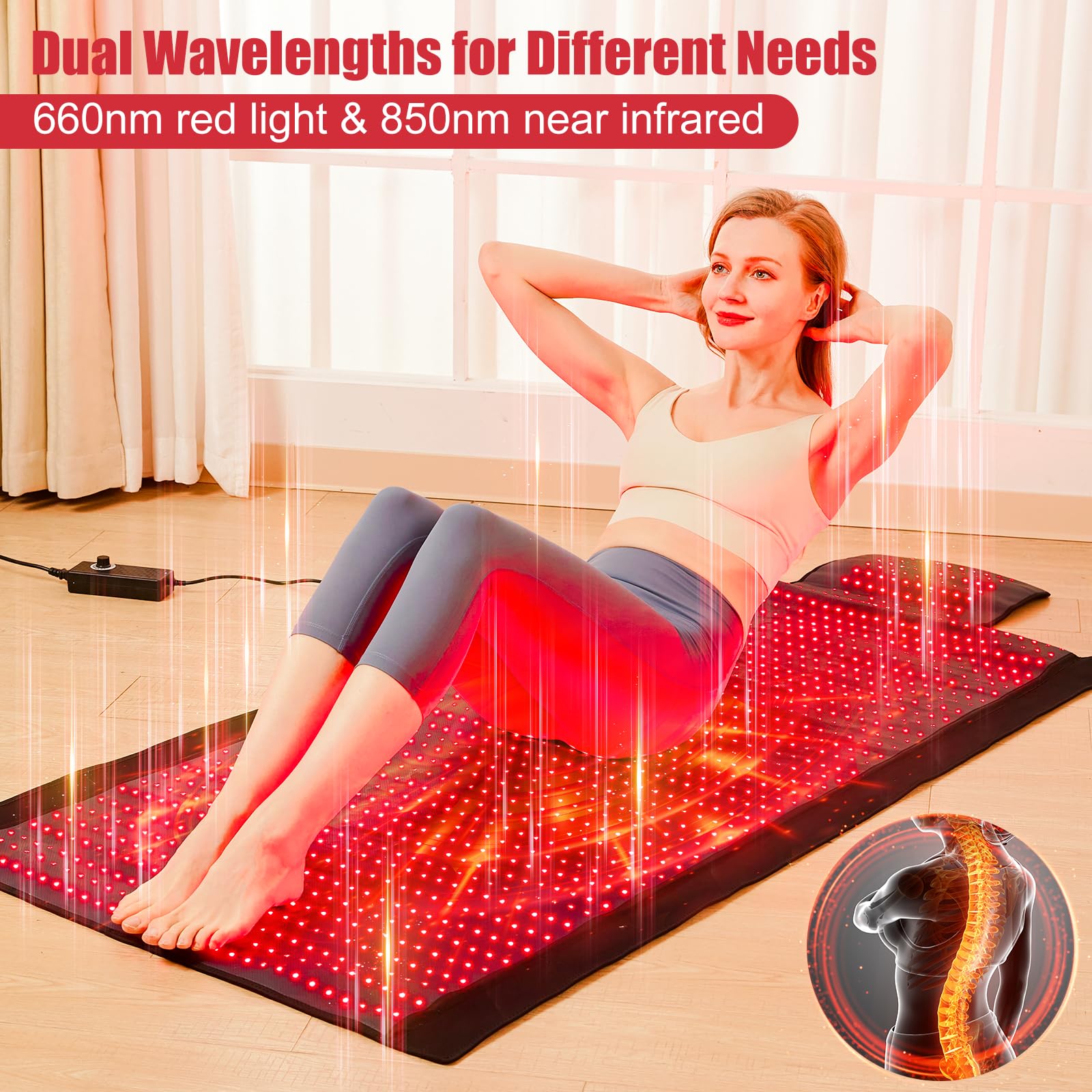 Vortro uses only 660nm red and 850nm infrared wavelengths for therapy.