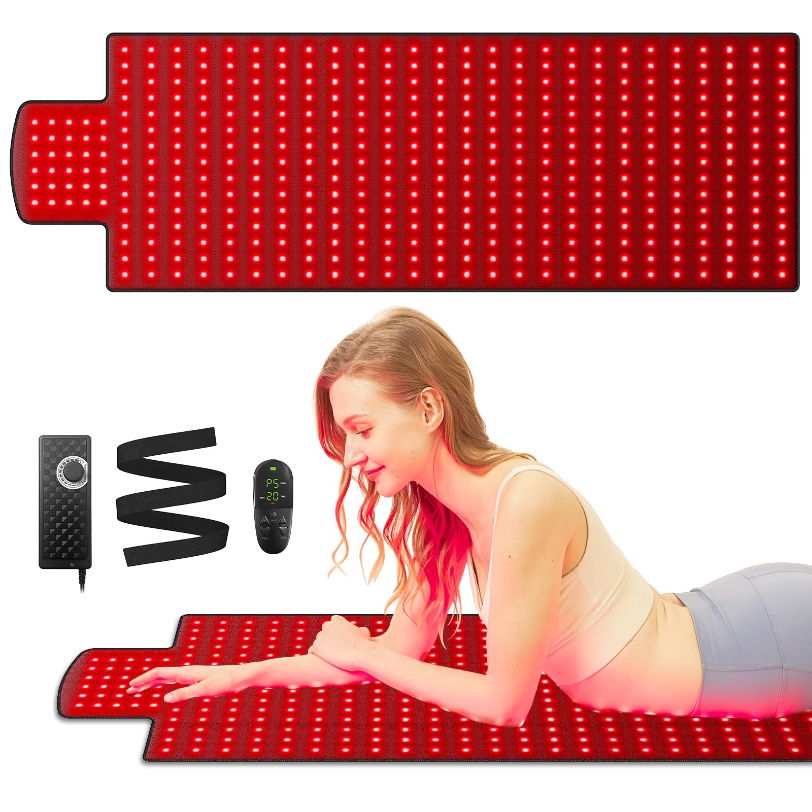 Vortro red light therapy mat providing full-body coverage for relaxation.