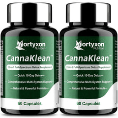 Vortyxon CannaKlean bottle shown for convenient daily detox routine.