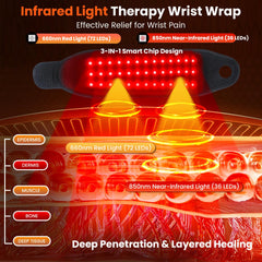Vorysium Wrist Wrap LED diode closeup emphasizing dual-wavelength therapy capability