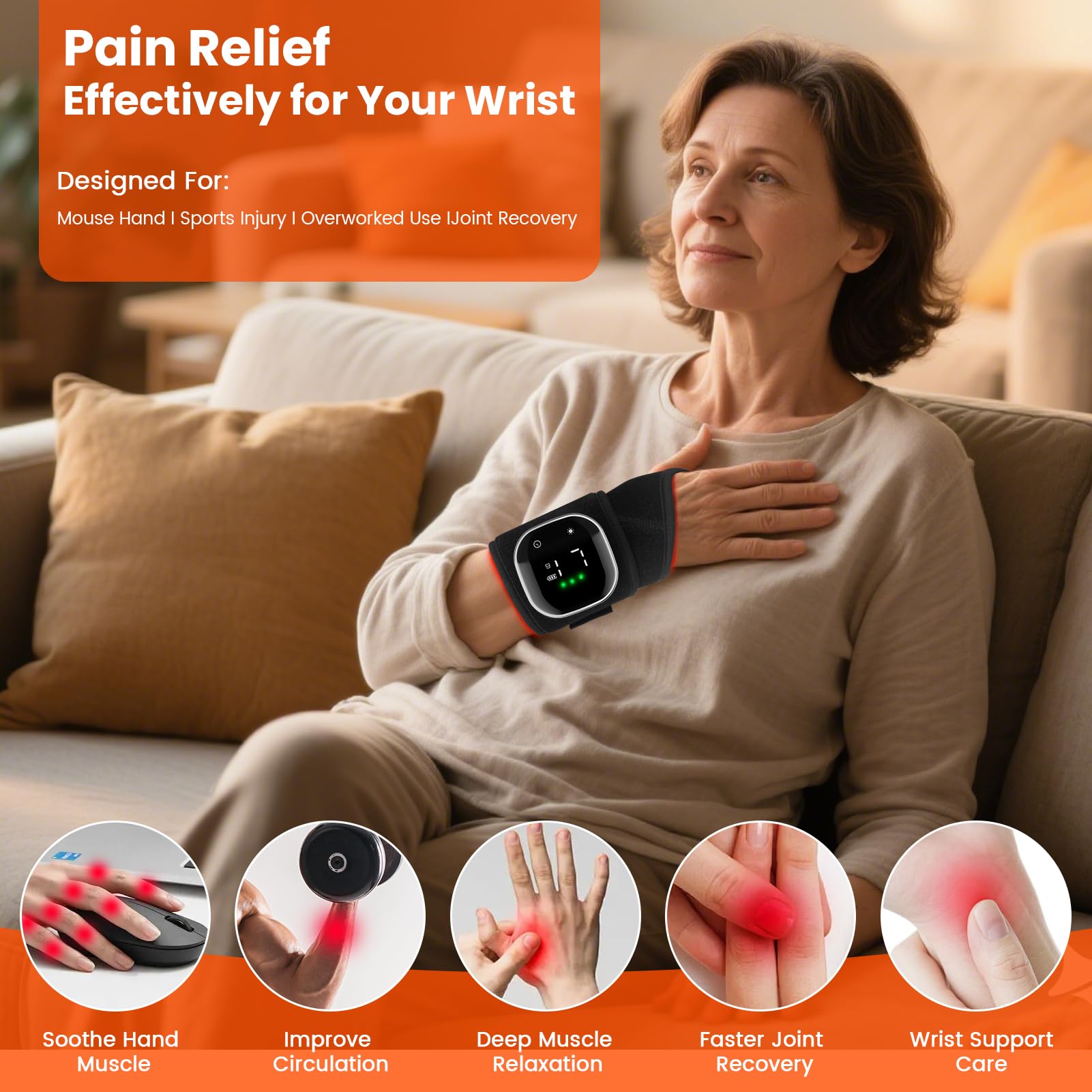 Vorysium Wrist Wrap side profile highlighting ergonomic thumb hole for secure fit