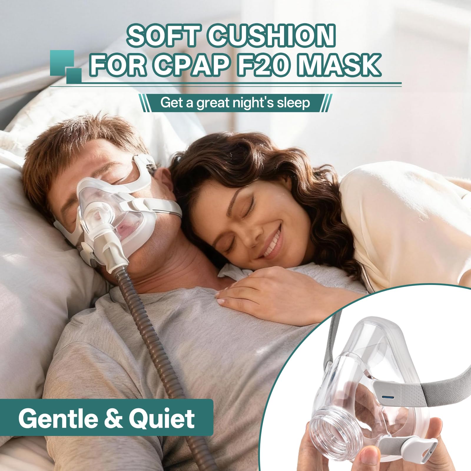 Medium-size replacement cushion pair for AirFit F20 by Vovoir.