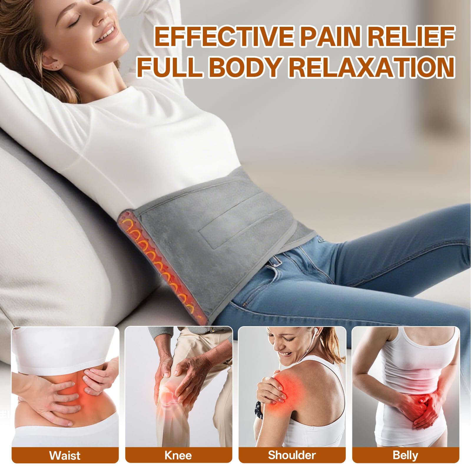 Vovoir heating pad heat settings display offers 9 options for comfort.