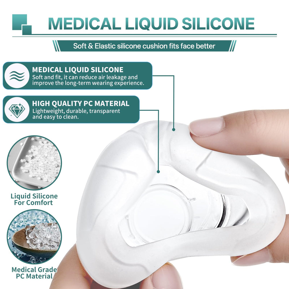 Vovoir nasal cushion with snap-on design enables quick, tool-free replacement.