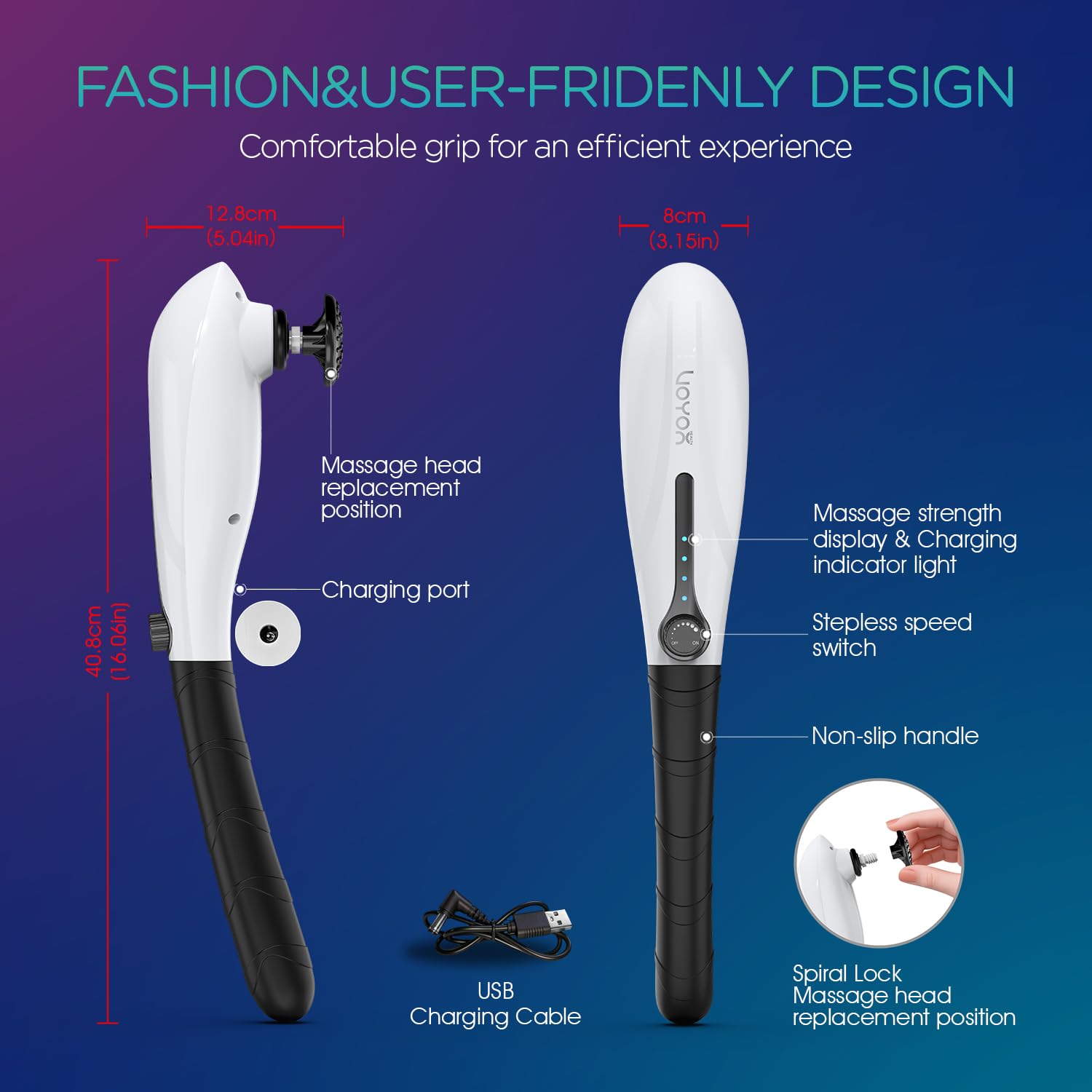VOYOR-HEALTH ergonomic handle design for comfortable use
