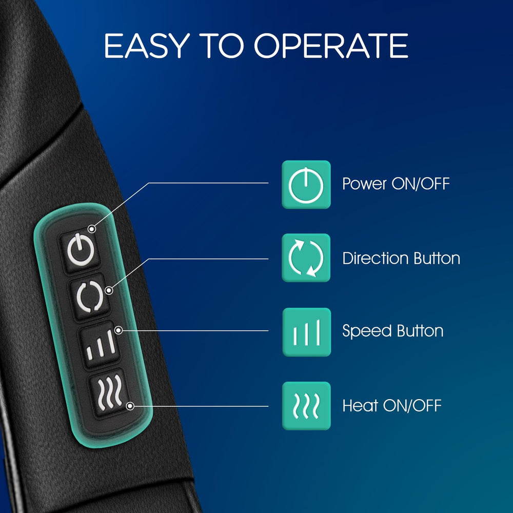 Control panel on VOYOR-HEALTH massager showing adjustable speed and direction options.
