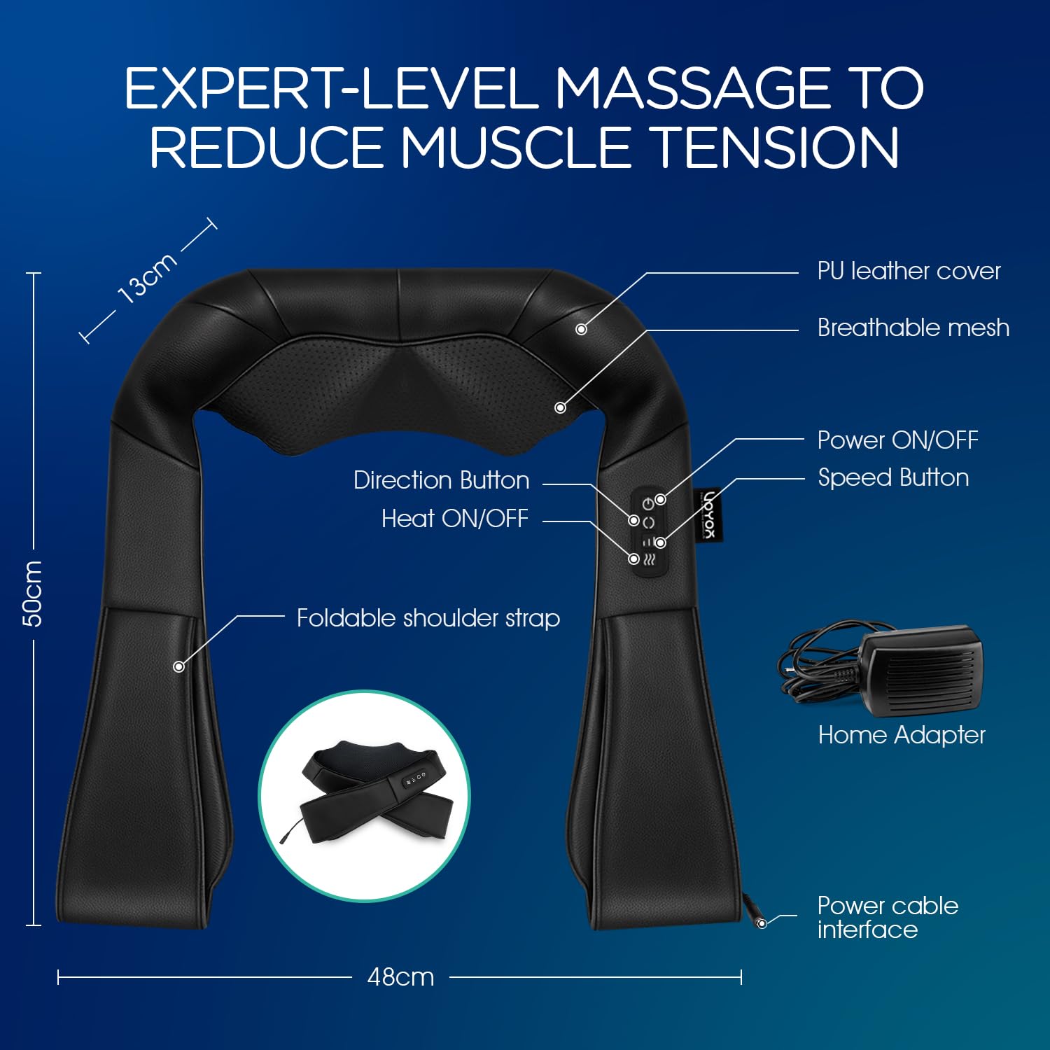 VOYOR-HEALTH massager placed for home or office use at a desk.