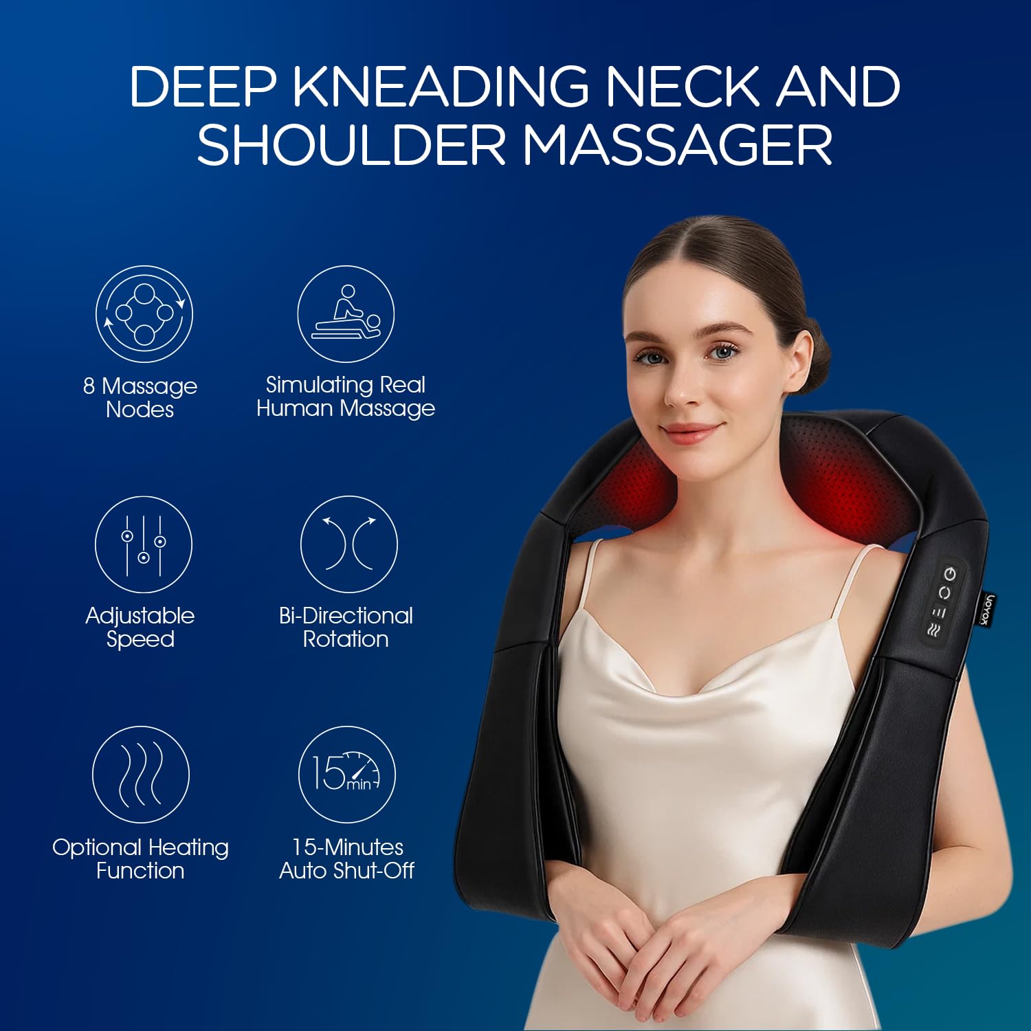 Close-up of VOYOR-HEALTH massager kneading nodes delivering soothing pressure.