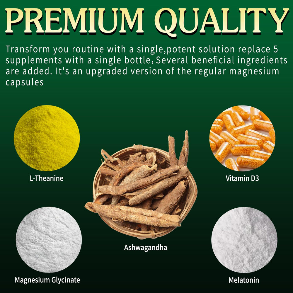 VPKIN Magnesium Ashwagandha capsules closeup showing easy-to-swallow tablets