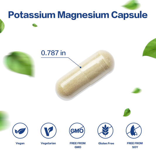 VPKIN Potassium Magnesium capsules pictured for convenient daily nutrition supporting muscle function
