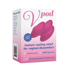VPOD feminine cooling pod ready in the freezer for instant relief.