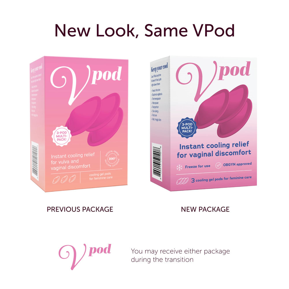 VPOD pod placed in panties delivering targeted cooling while you go about your day.