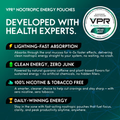 VPR Energy 75mg gums-absorption image showing fast-acting delivery