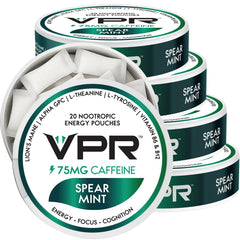 VPR Energy 75mg caffeine pouch pack shot highlighting compact energy on the go