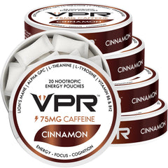 VPR Energy 75mg caffeine pouch close-up for focused energy