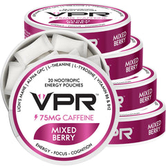 VPR Energy 75mg caffeine pouch pack for steady focus during long work sessions.