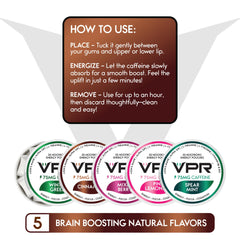 VPR Energy Cinnamon flavor pouch showcasing natural taste