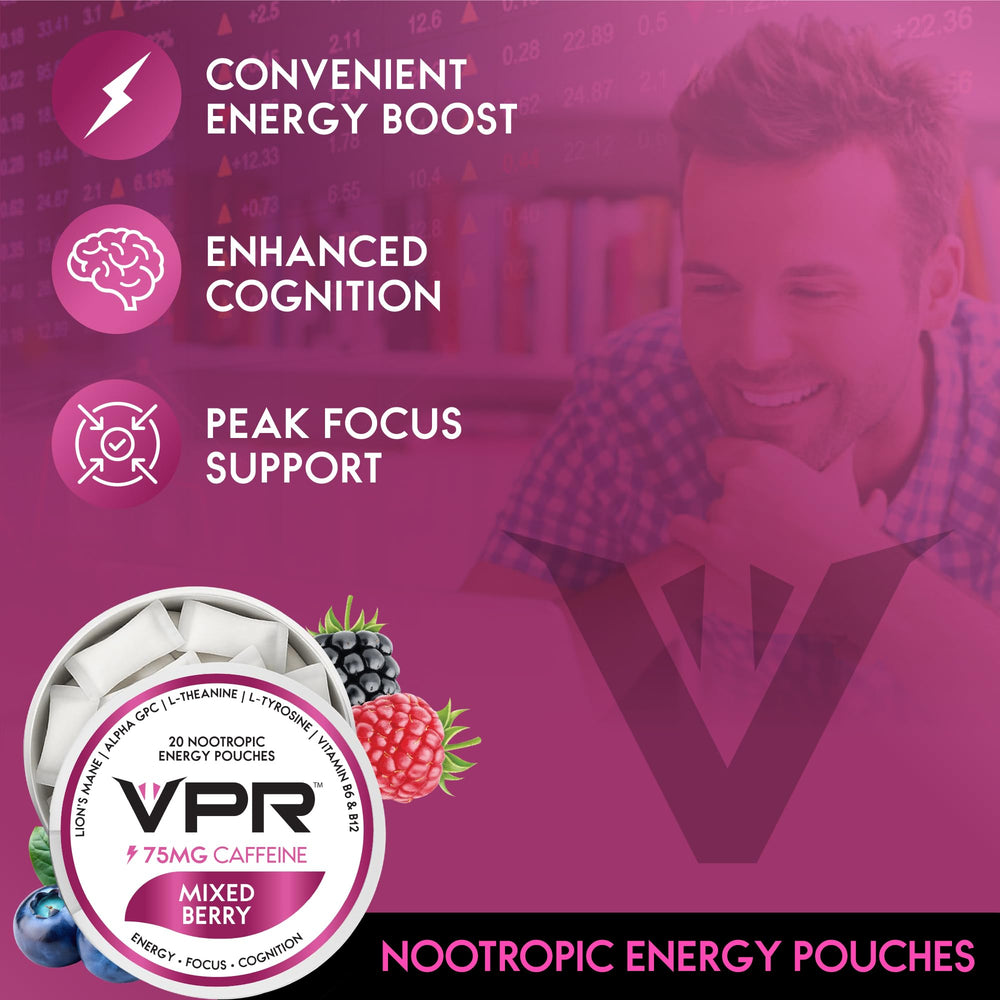 VPR Energy L-Theanine and Tyrosine for balanced focus and mood.