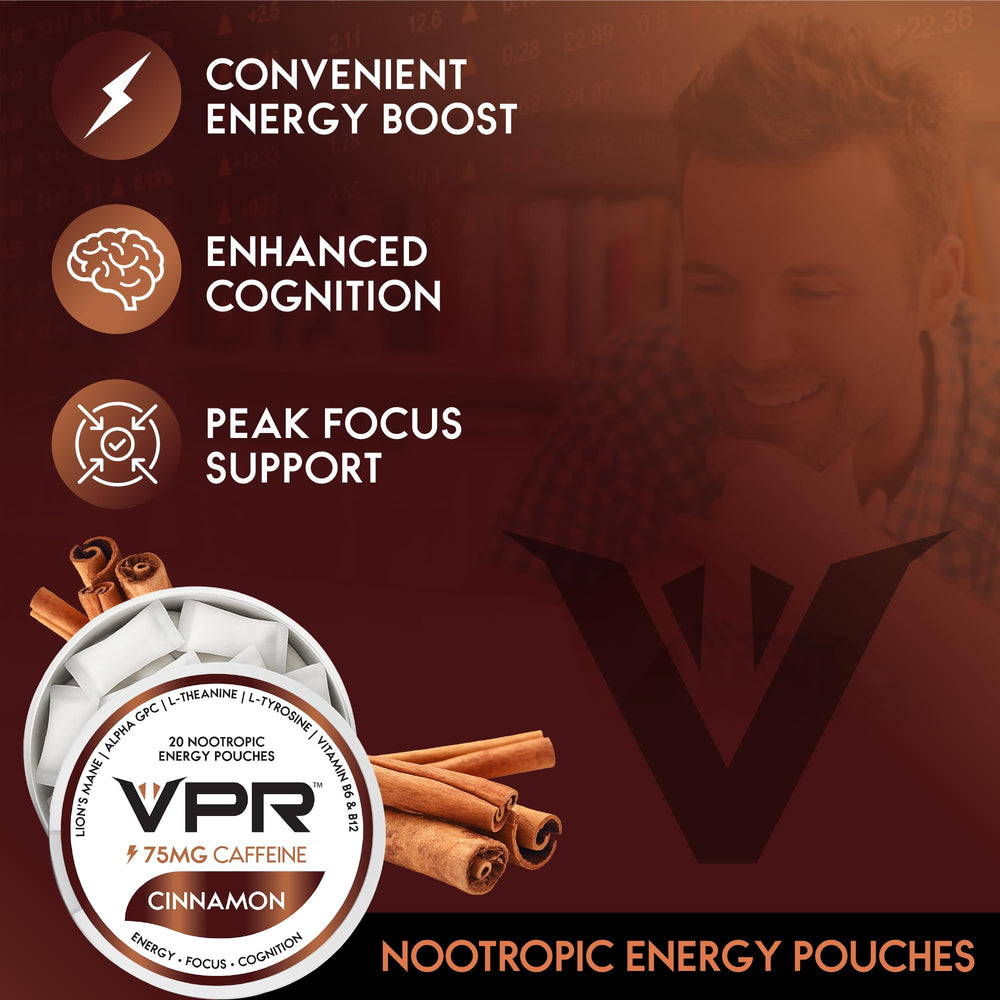 VPR Energy Lion’s Mane label highlighting focus support